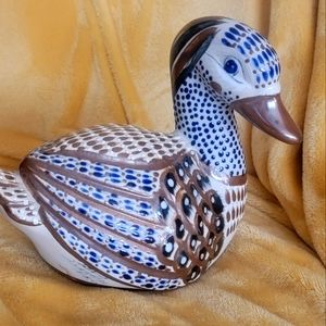 Vintage singed Tonala J. Santana Mexico duck